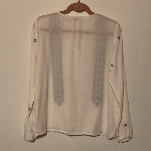 Hinge Boho Embroidered Cotton Blouse - Picture 2 of 8